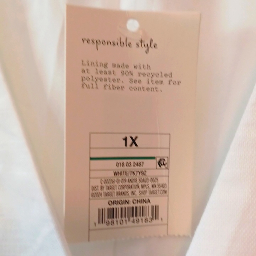 *NWT* A New Day White Mini Vest Dress Sz 1x - Picture 4 of 6